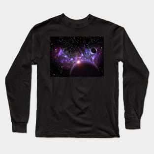 Purple Nebula Space Long Sleeve T-Shirt